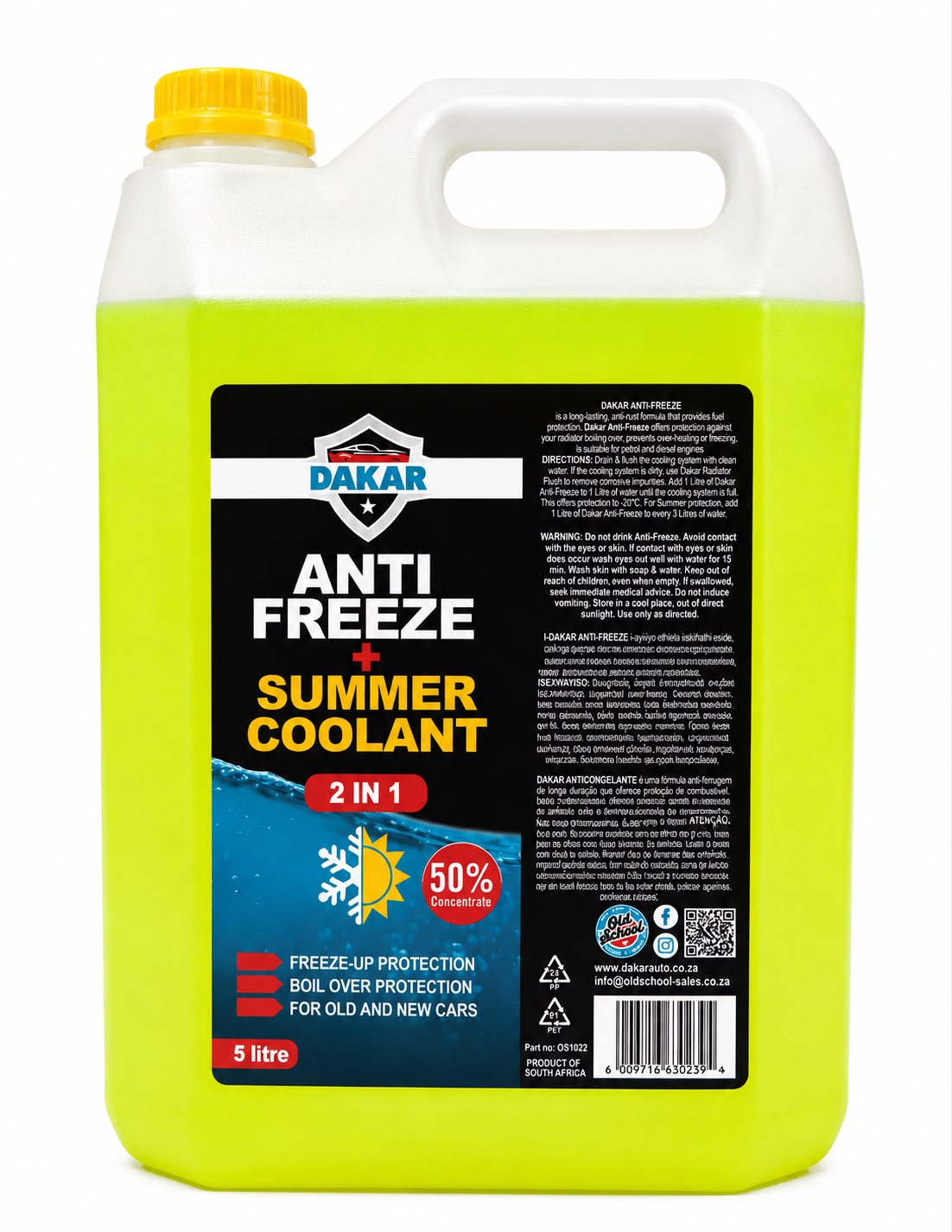 Dakar Anti-Freeze + Summer Coolant — Yellow 5L