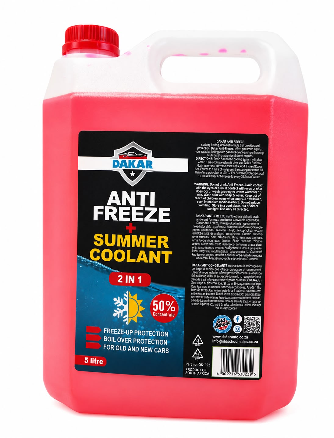 Dakar Anti-Freeze + Summer Coolant — Red 5L